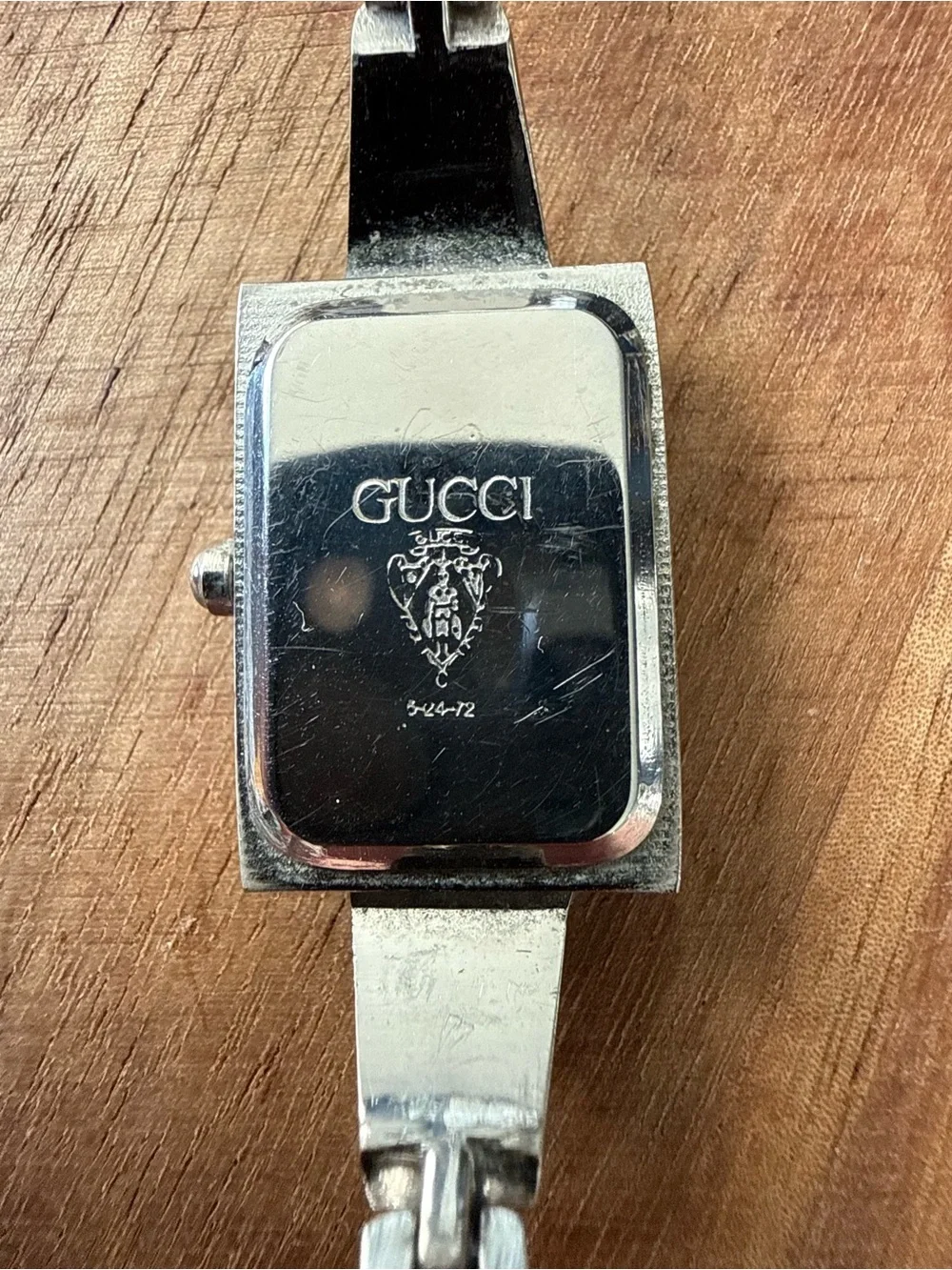 Gucci Silver Bracelet Watch with Teal Sunburst Dial